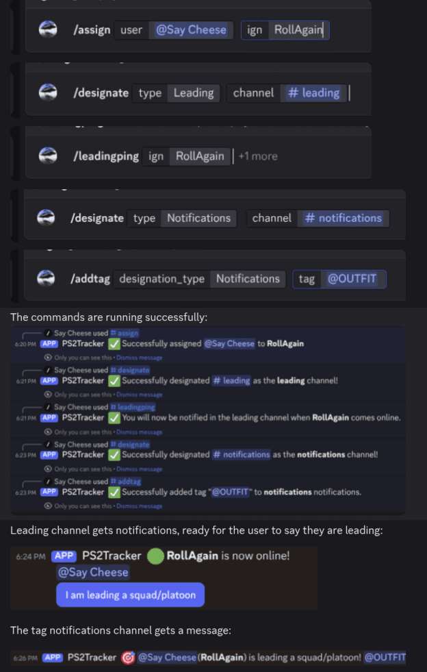 Section 1 squad leading notifications setup example
